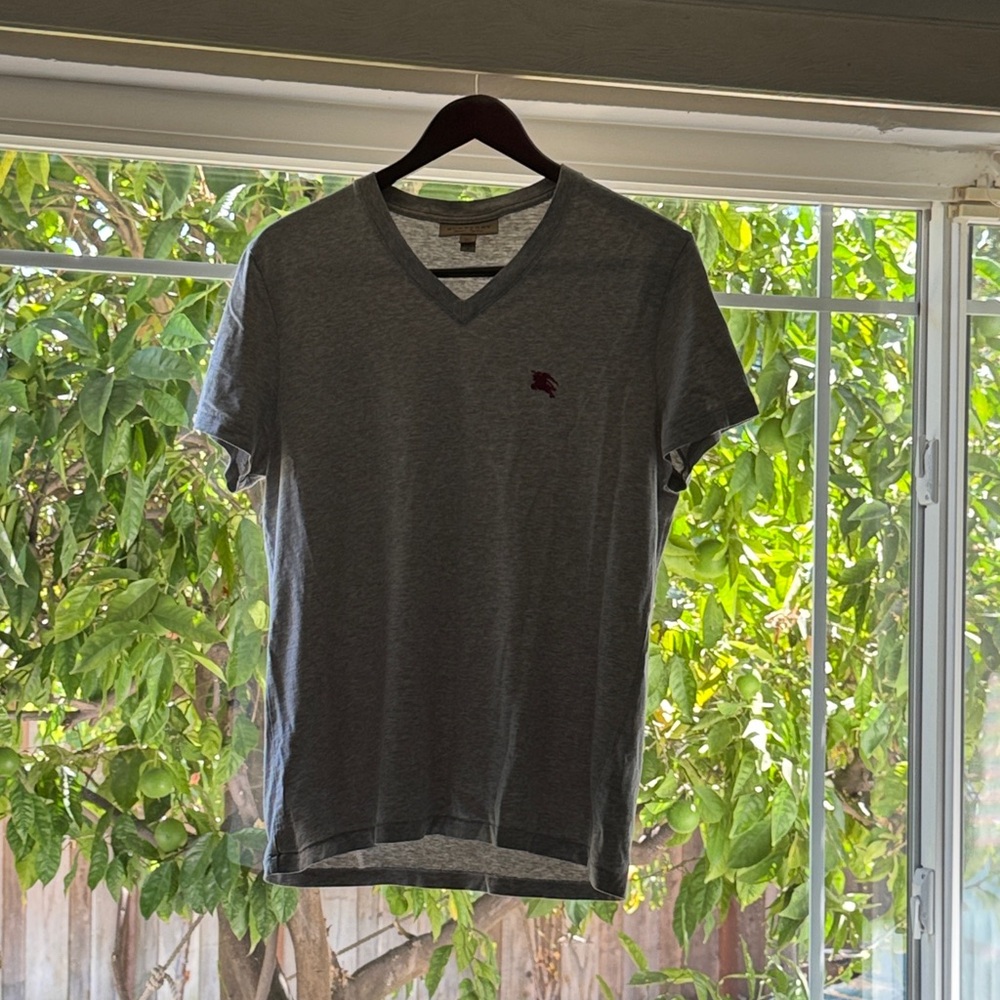 Burberry Charcoal V-Neck T-Shirt